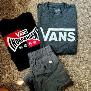 Lot of 2 Vans Tshirts (small) & 1 pair Vans shorts (24/8)